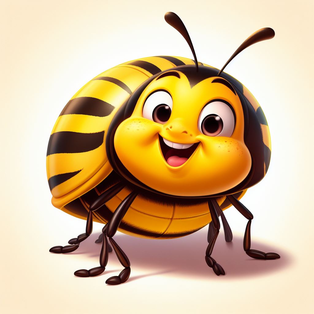 wesoła stonka lecąca nad łąką